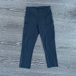 lululemon Fast and Free Crop Leggings Black Size 4